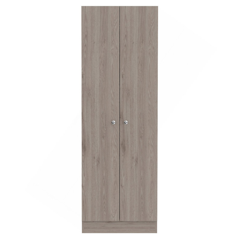Armoire à rangement multiple, cinq tablettes, armoire double porte - gris clair