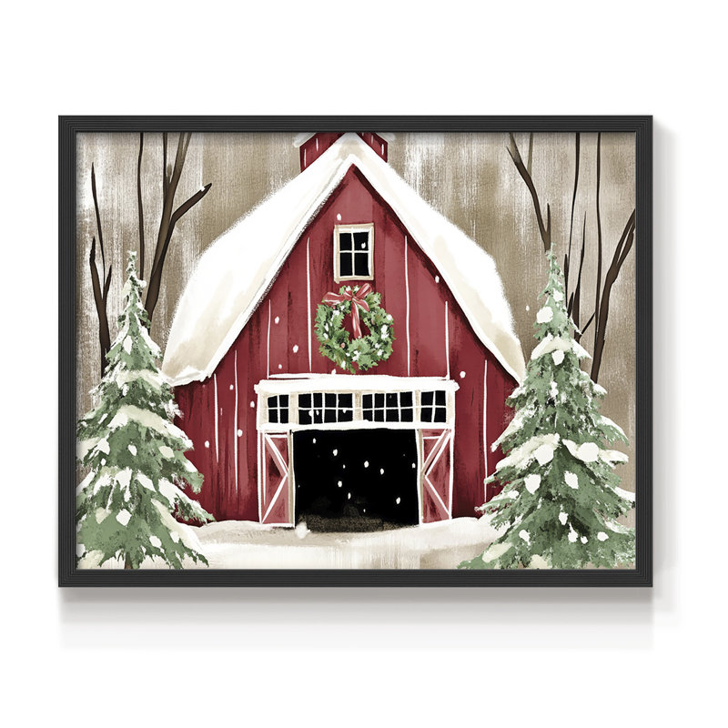 Art de Noël - DCCI - Reproduction encadrée - Restickable, H 22 po x l 28 po, Noir, noir, noir, noir