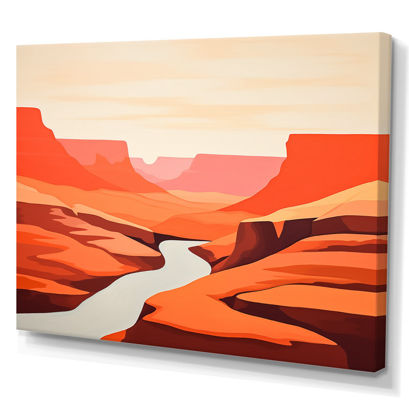 «Brown Minimalisme Canyon Calm IV» sur toile imprimée, H 12 po x l 20 po x P 1 po, Toile tendue