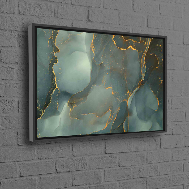 Deluxe Marble Canvas Art for Enhancing the Aesthetic Beauty of Your Living Room or Office Spaces, Black Floater Framed
