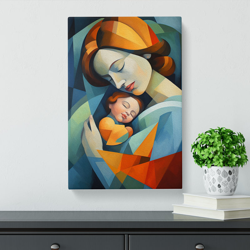 Mother And Baby Cubism No.2 - Wrapped Canvas Print, 76cm H x 50cm W x 3cm D