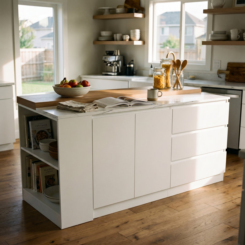 Grand îlot de cuisine avec lumière DEL de 82,7 po
