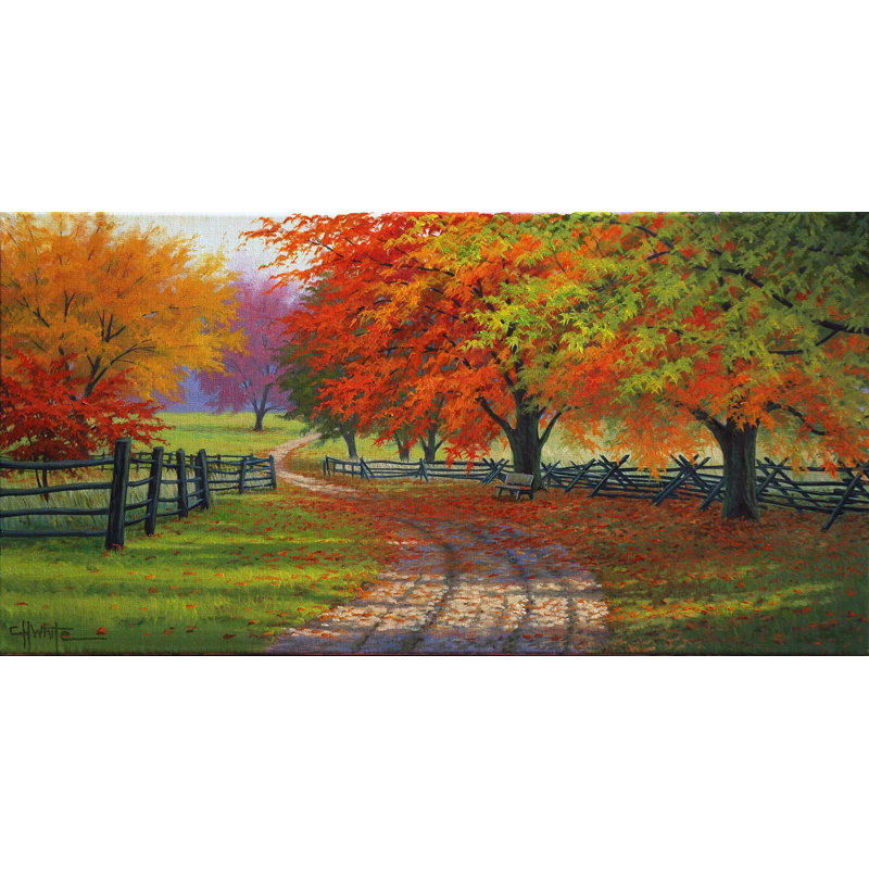 «Path Through The Maples» par Charles White, reproduction d'art, H 20 po x l 40 po x P 1,5 po