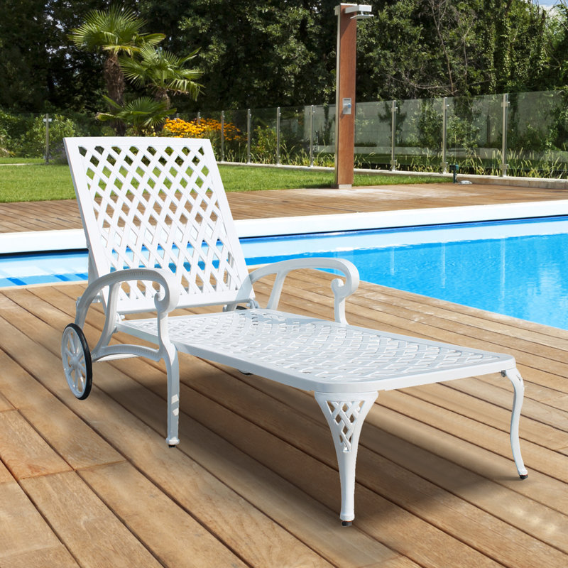 Chaise longue simple inclinable 48,2 po Aeowyn, Blanc