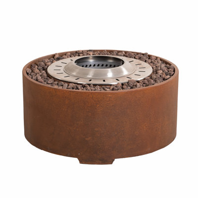 Marit 30" Round Outdoor Wood Burning Fire Pit for Backyard, Deck, and Garden
