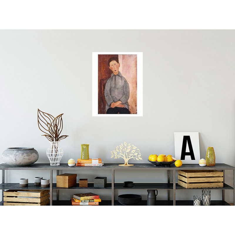 «Boy in a Blue» par Amedeo Modigliani - Impression giclée, H 28 po x l 22 po