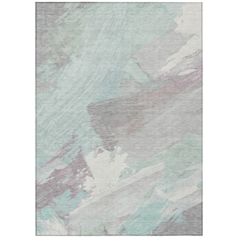 Tapis bleu sarcelle bleu et gris 9 'X 12'