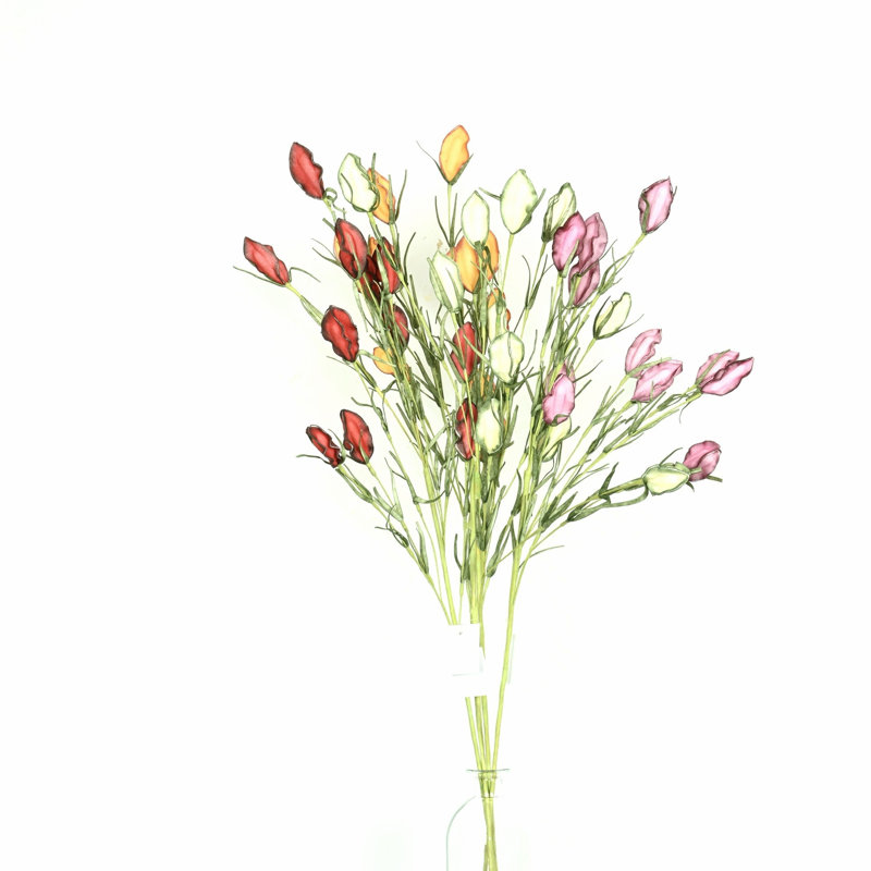 36" Artificial Lisianthus Bud Floral Arrangement For Vase Filler, Farmhouse Greenery Foliage Branch Sprays Long Stem Flower Bulk Bouquet For Wedding Party Home Office Table Centerpiece Shelf Decorations