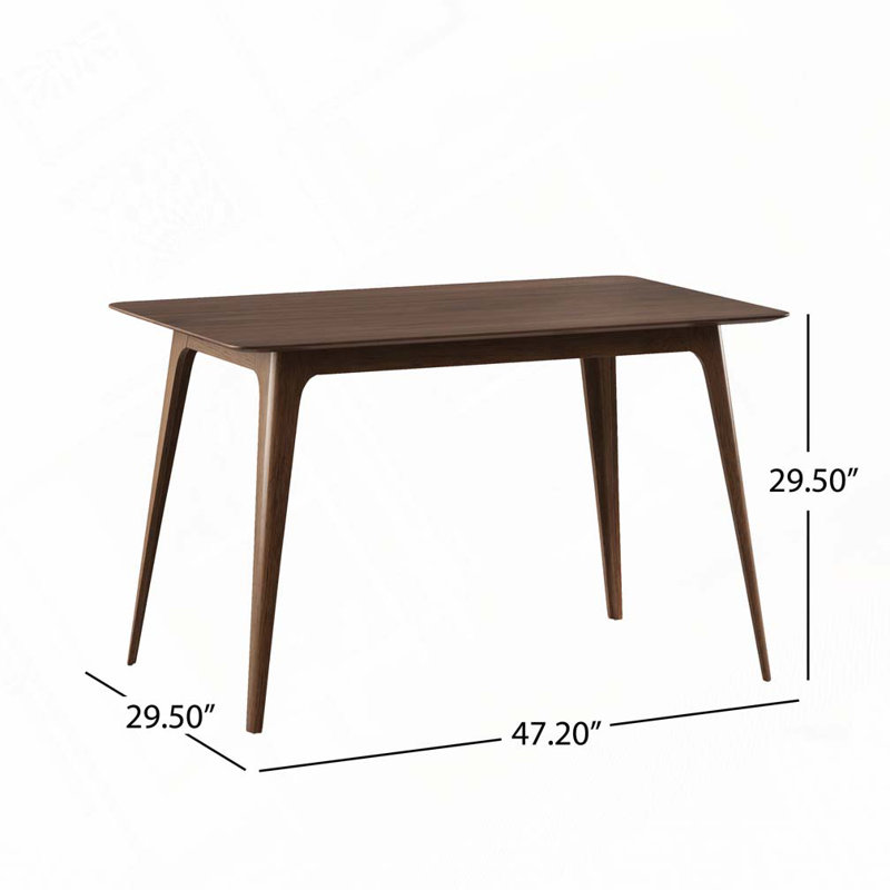 Table de salle à manger rectangulaire 47,2 po avec pieds en bois massif
