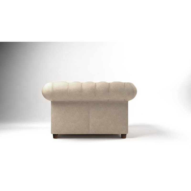 Upholstered Chesterfield Chair, Beige