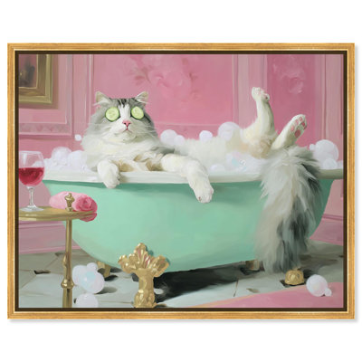 «Spa Day for Fluff», reproduction d'art sur toile par Art Remedy