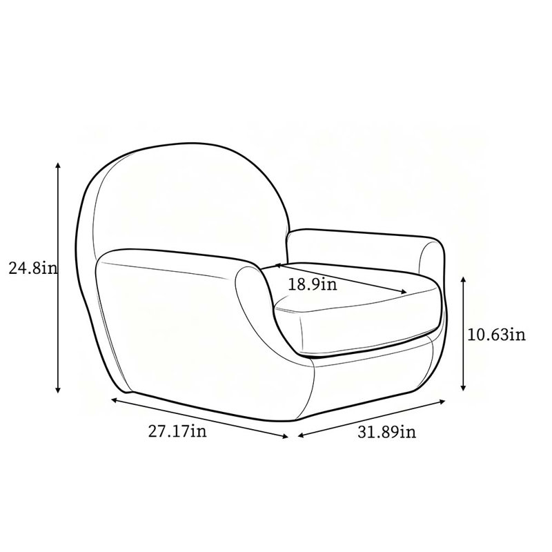 Chaise de loisirs crémeuse simple avec un grand confort., Bleu