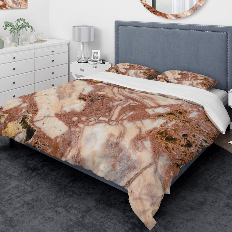 Ensemble de housse de couette designart gem onyx gros plan, Housse de couette très grand + 2 taies décoratives