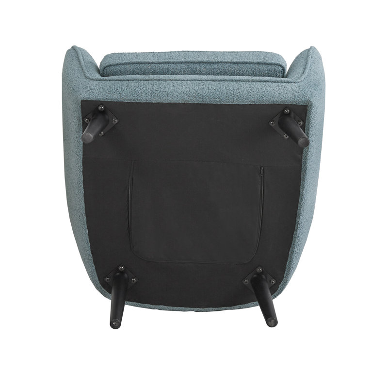 Arim Upholstered Barrel Chair, Blue Polyester Blend