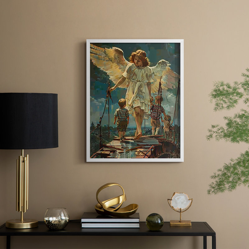 Religious Series CDXL III, reproduction d'art encadrée - bois massif, H 11 po x l 9 po, Blanc