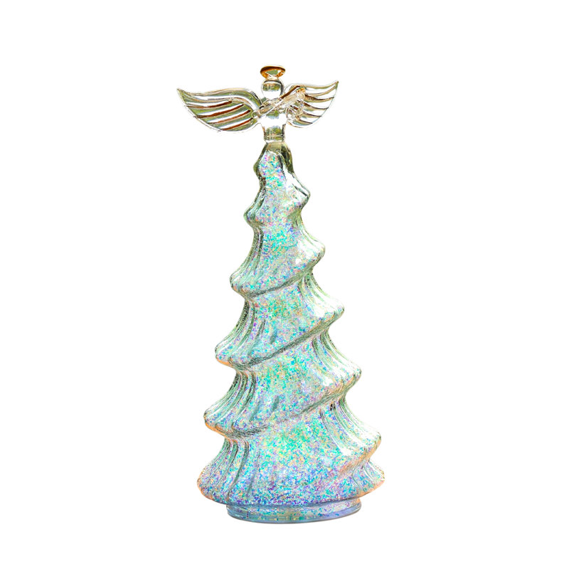 Décoration d'arbre de Noël en verre - Décoration de Noël pour table, centre de table de Noël, Mauve