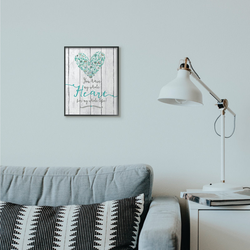«My Whole Heart» - impression d'art graphique, Giclée encadrée noir minuit, H 11 po x l 14 po