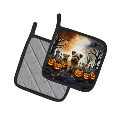 Norfolk Terrier Spooky Halloween - paire de poignées