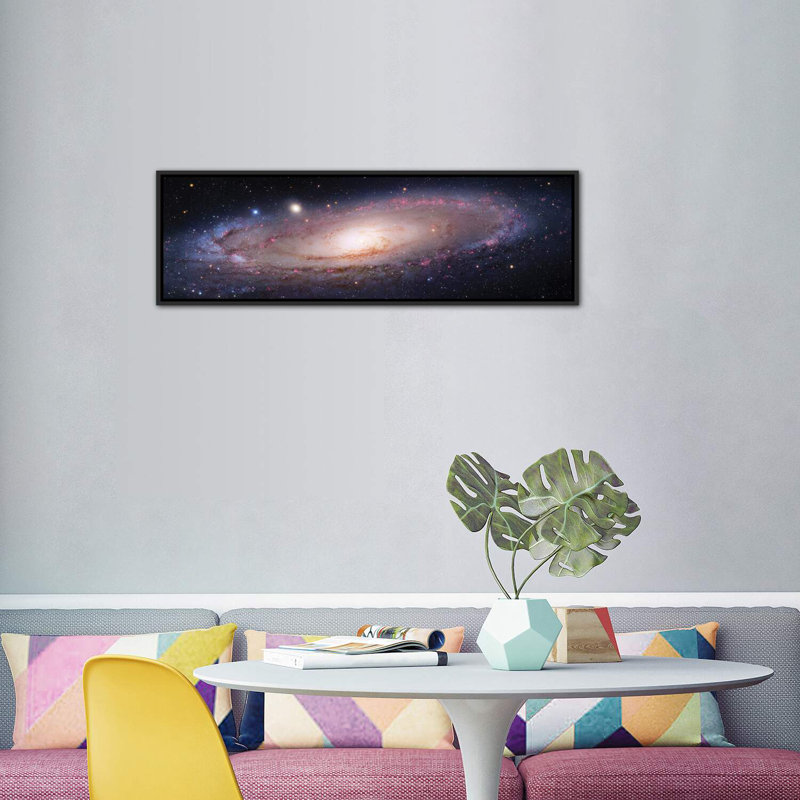«Andromeda Galaxy VII» - reproduction de photo, H 24 po x l 72 po x P 1,5 po, Cadre noir, Pas de tapis