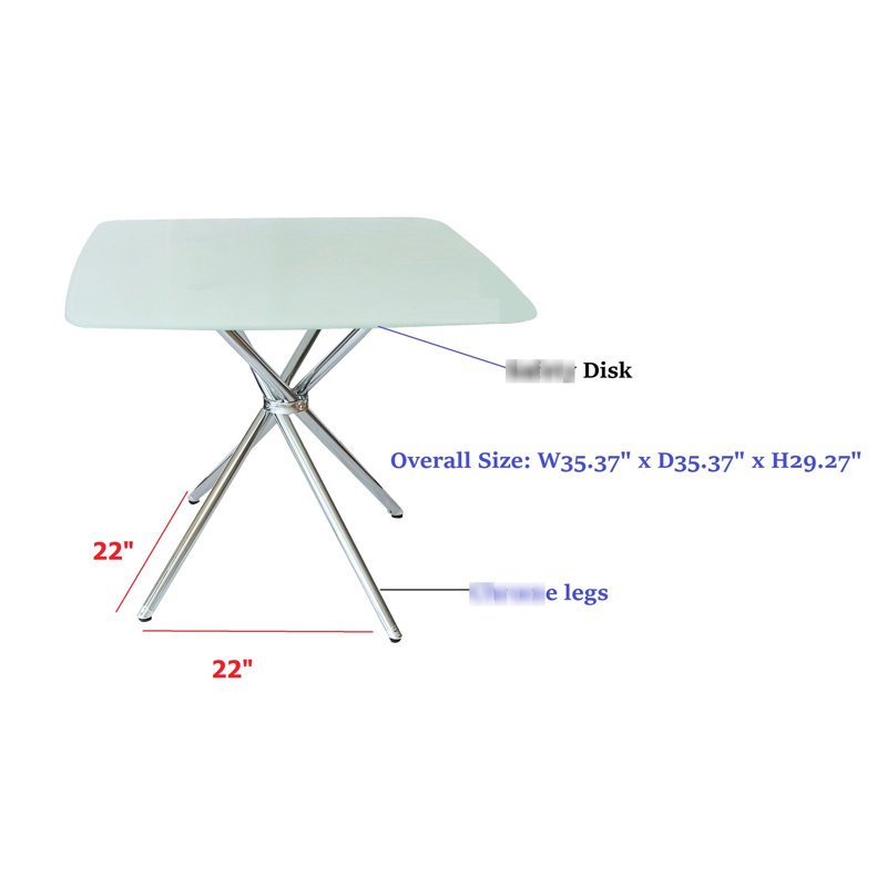 Ensemble de salle à manger carré de 91 cm (36 po) - Style contemporain blanc doux avec table en verre trempé et 2 chaises rembourrées. Pieds en similicuir pour une élégance moderne.
