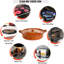 Batterie de cuisine ancienne, pot plat en argile mexicain, grand, 6 pintes