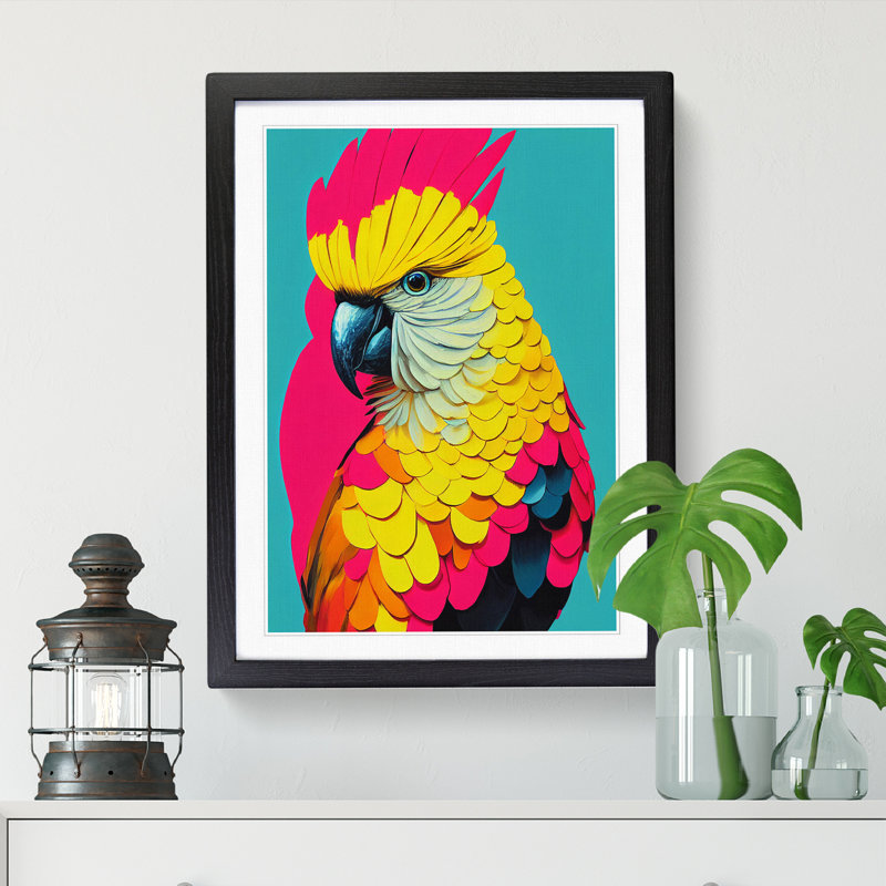 Cockatoo Pop - Single Picture Frame Print, Black Framed, 64cm H x 46cm W x 2cm D