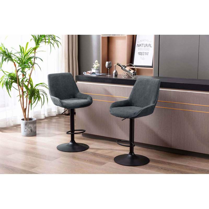 Tabouret de bar Arner, Gris foncé