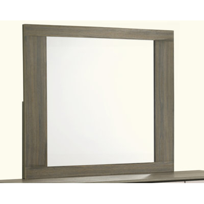 Miroir de style moderne en bois beige et brun