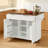 52" Fluted Kitchen Island with Drop Leaf & Power Outlet, Rolling Kitchen Cart with Walnut Top, Adjustable Shelves & Internal Door Racks, Modern Storage Cabinet with 2 Drawers for Kitchen