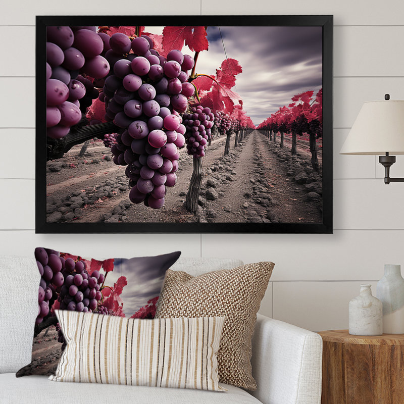" France Bordeaux Vineyard Symphony II ", H 30 po x l 40 po x P 1,5 po, Cadre simple noir