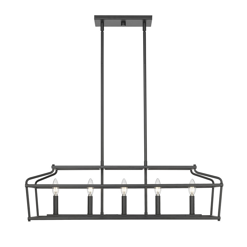 Nellita 34" Wide 5-Light Island -, Matte Black