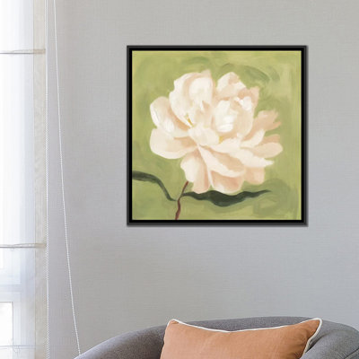 « pivoine on olive i », reproduction sur toile