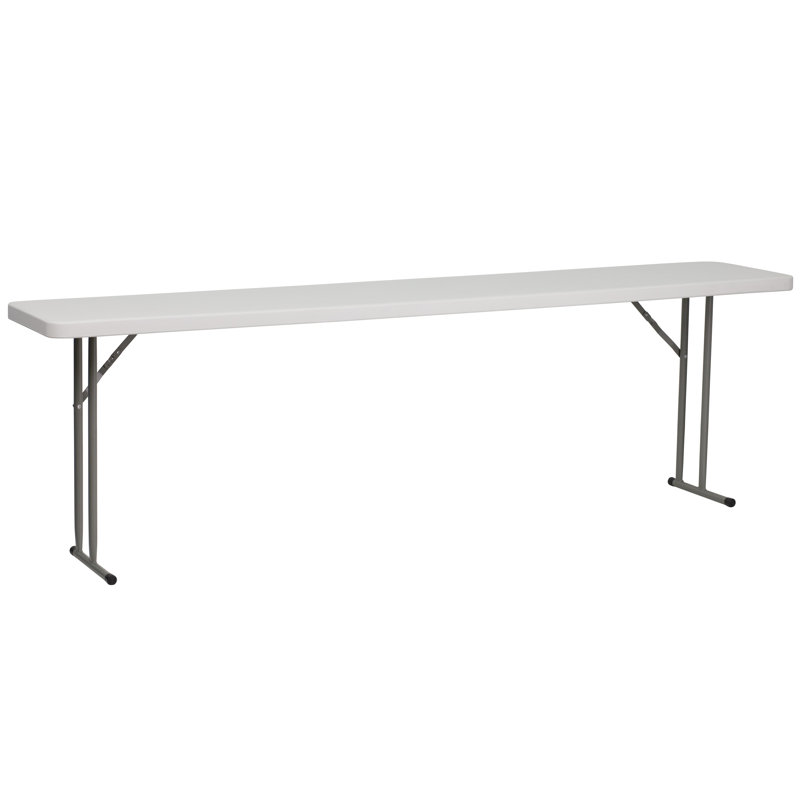 8' White Plastic Folding Training and Event Table