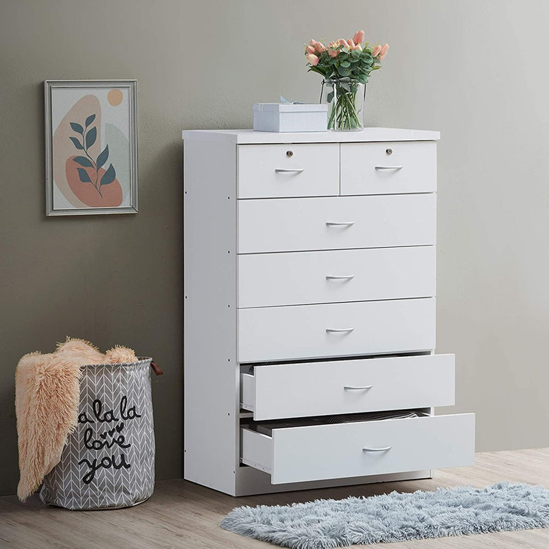 Commode 7 tiroirs l 31,5 po Willma, Blanc