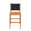 4 pièces Tabouret de bar extérieur noir en bois d'acacia massif et osier tissé Arly-768698172