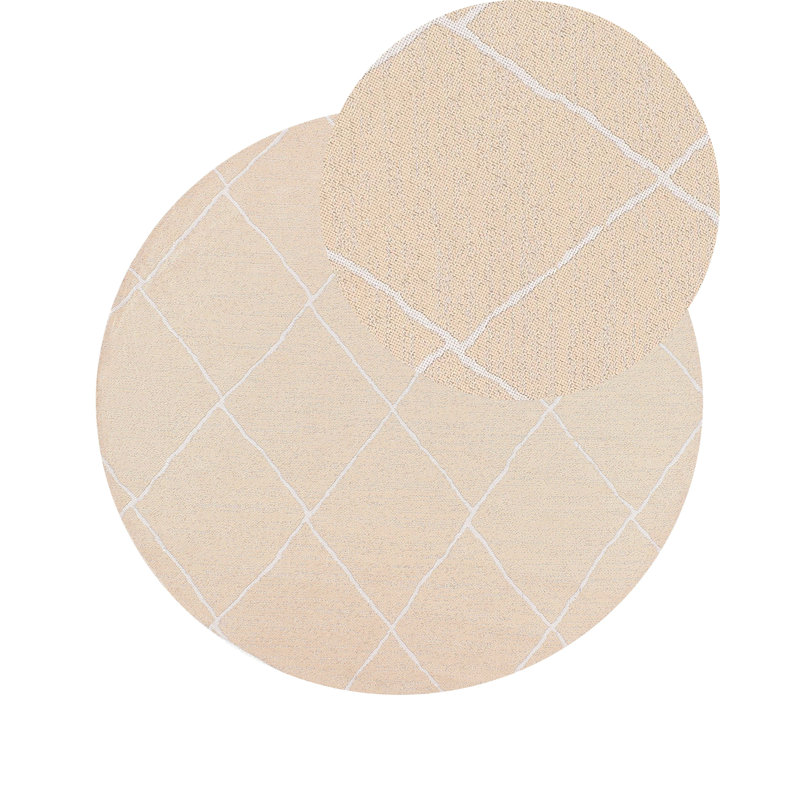 Outdoor Rug GWALIOR Beige, Round 120 cm