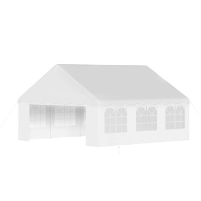 20x20 FT Heavy Duty Party Tent, Wave Edge, Waterproof Outdoor Wedding Canopy with 6 Removable Sidewalls & Windows, Commercial Event Gazebo for Reception, Festival, Backyard