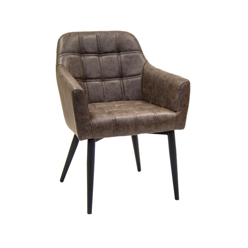 Tufted Arm Chair in Brown