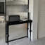Console rectangulaire en bois massif noir-912892333