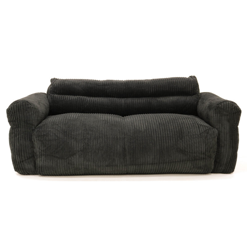 Millie Soft Filled Sofa -, Black Polyester Blend