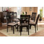 Ensemble de salle à manger en bois massif brun foncé / brun 7 pièces H 38,2 po x l 18,5 po x P 21,7 po Etibar-142176368-142176369