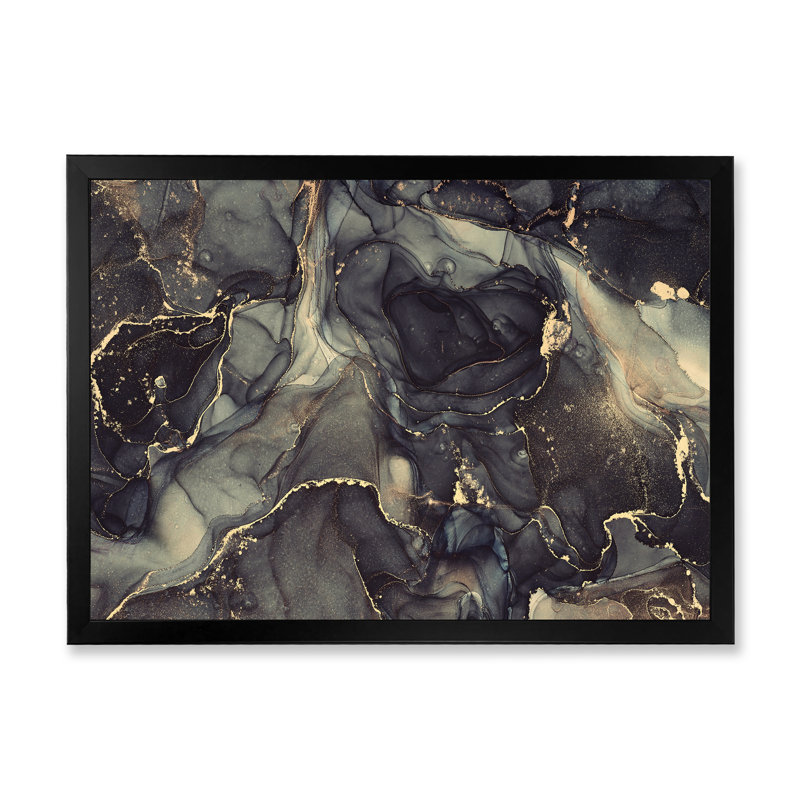 «Black Gold Infusion», reproduction d'art sur toile, H 34 po x l 44 po, Cadre noir