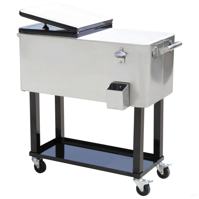 Chariot à glaçons sur roulettes Outsunny 80 QT