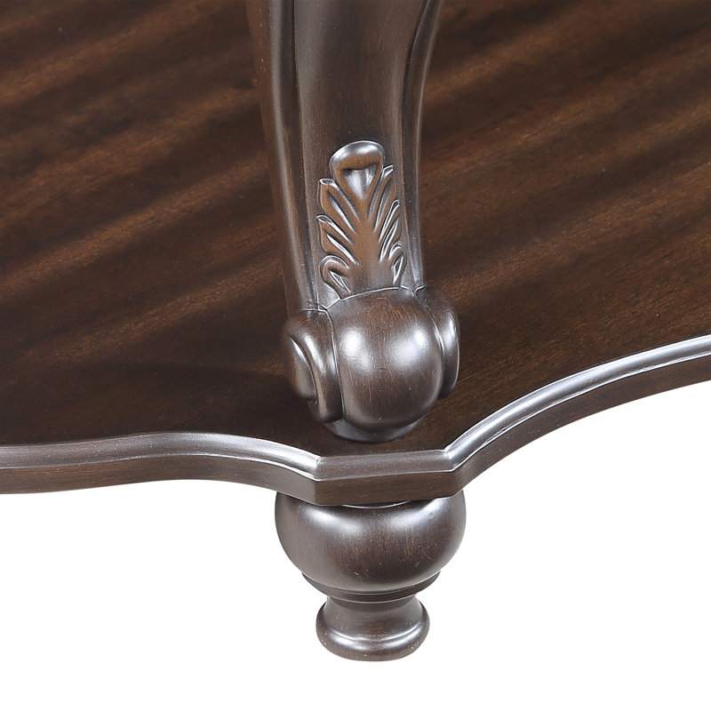 Table basse ovale en bois de 42 po pour la vie, 2 solides avec tablette, texture vieillie, table de bureau simple à assembler, finition de rangement de style antique, processus sans effort