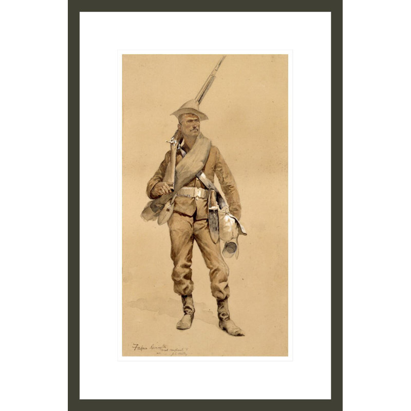 Infantryman in Field Field par Frederic Remington, impression giclée sur cadre, H 21,75 po x l 14,55 po