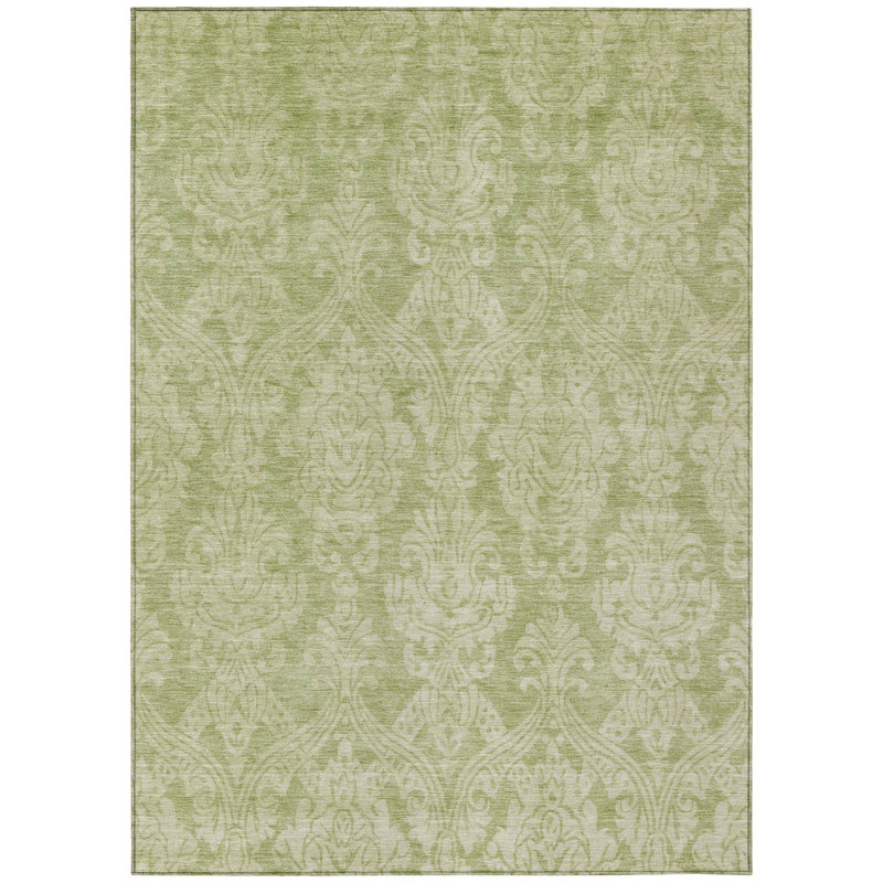 Tapis intérieur / extérieur 10 "x 14" vert et beige