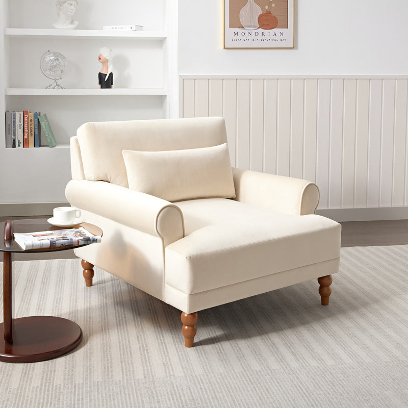 Chaise luxueuse de grande taille, Velours beige