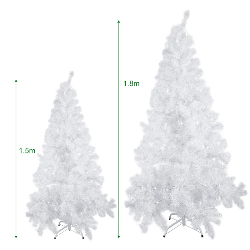 Arbre de Noël artificiel blanc 7 pi avec lumières DEL, H 6 pi