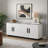 Sda Sideboard Buffet Console, 4 Doors With Adjustable Shelf, White 63 Inch