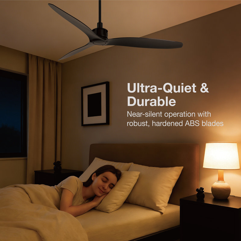 Viceroy 52in 3-Blades Indoor Ceiling Fan with Remote Control, Black